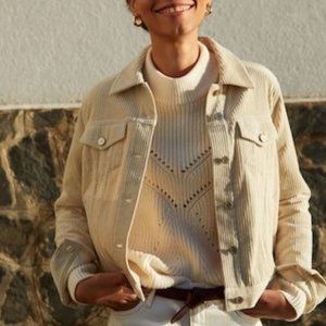 Mango Corduroy Cream Blush Jacket